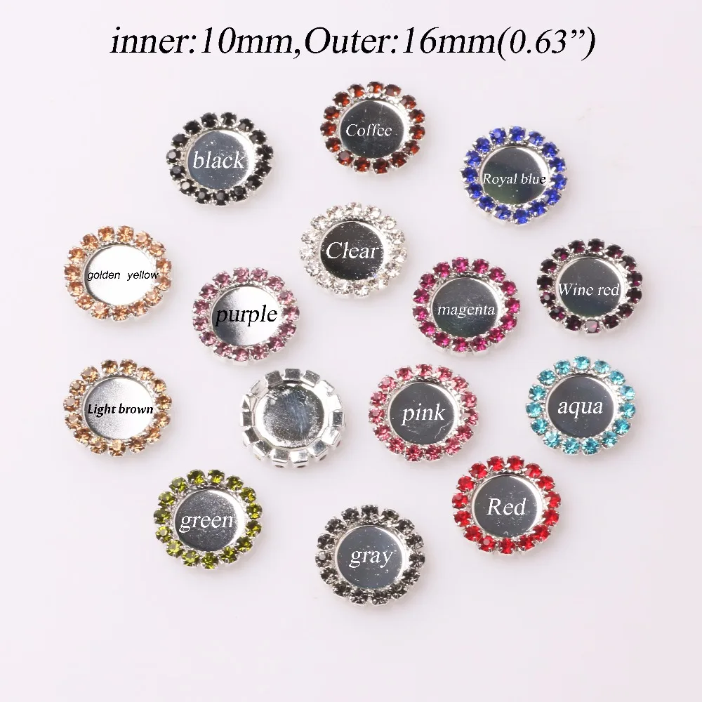 Factory Direct Inner 10mm Rhinestone Buttons Tray Bottle Cap Setting Can Choose Styles Mix 11 Colors 10pcs Nk T6 423 Buttons Aliexpress