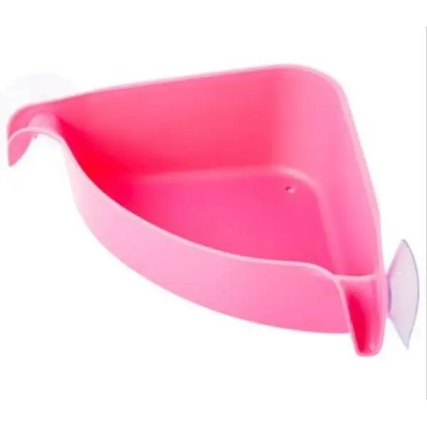 LanLan 4 цвета, угловая стойка для хранения в ванной, органайзер, настенная полка для душа с присоской, домашние угловые полки для кухни, ванной комнаты - Цвет: Pink