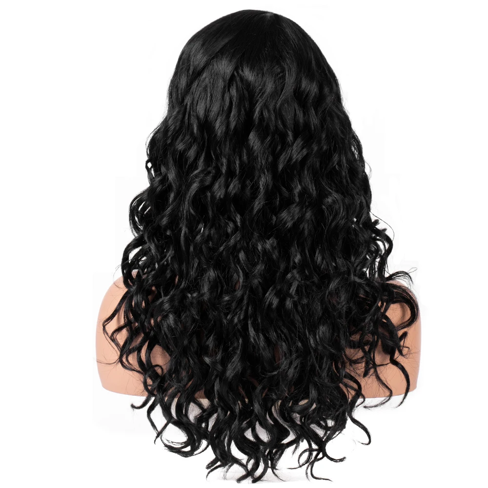 BESTUNG синтетический кружево натуральный парик волос Средняя часть свободная волна для черный для женщин