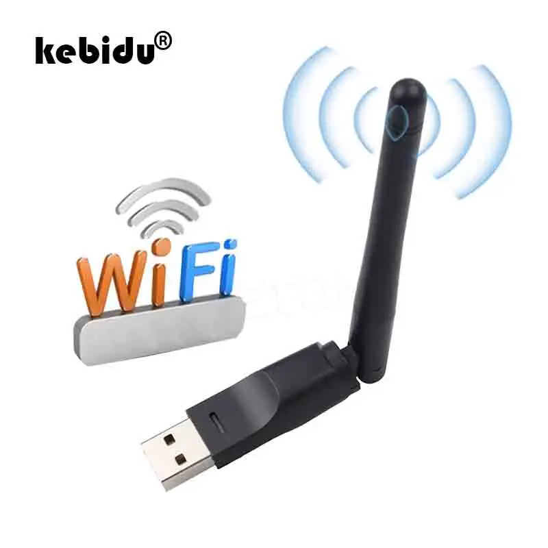 

kebidu USB 2.0 WiFi Wireless Network Card 150M Mini Wi-fi Dongle 802.11 b/g/n LAN Adapter with rotatable Antenna for Laptop PC