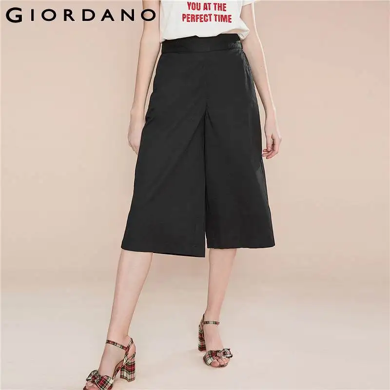 Giordano женские брюки широкие укороченные 100% хлопковые повседневные Pantalon Femme