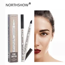 Новая мода карандаш для бровей Тату ручка Водонепроницаемая вилка кончик эскиз макияж ручка чернила для микроблейдинга бровей эскиз красота