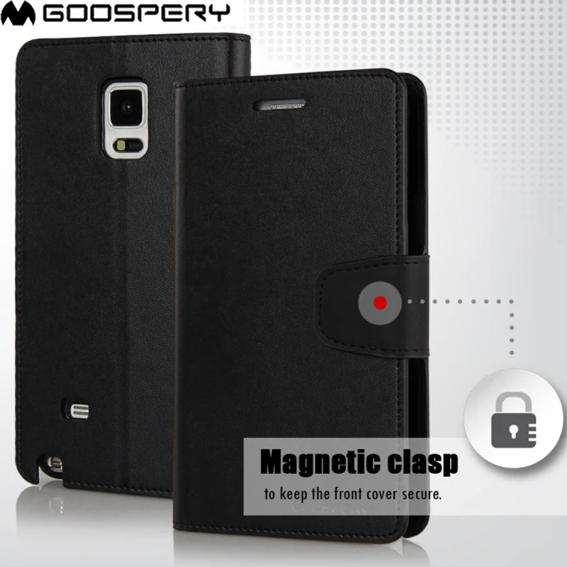 

Genuine Mercury Goospery Sonata Diary TPU Inner PU Leather Wallet Flip Case Cover for Samsung Galaxy Note 4