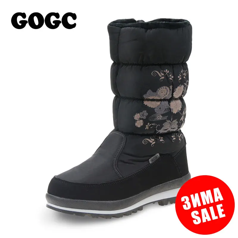 Meilleur GOGC 2018 Nouveau Arrial Femmes de Hiver Haute Bottes Chaussures Confortable Fleur Floral Femmes de Bottes D hiver Bottes pour Femmes chaussures d hiver