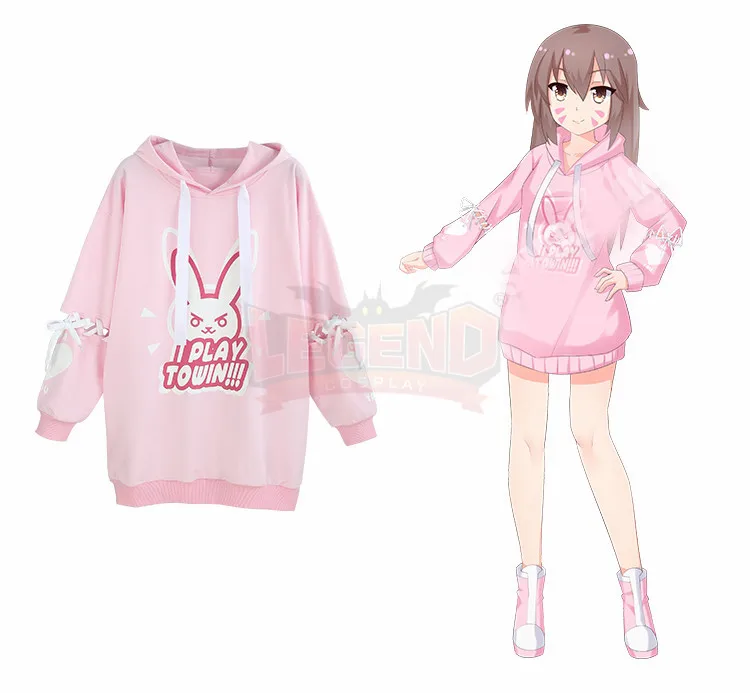 Горячая игра heros Dva Косплей Взрослый Костюм розовое пальто d. Куртка VA толстовки