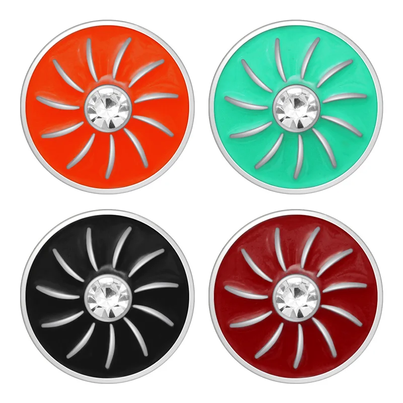 

New Beauty Trendy Round Rotated patterns 18mm snap buttons fit 18mm snap necklace jewelry wholesale KZ3421 Gift