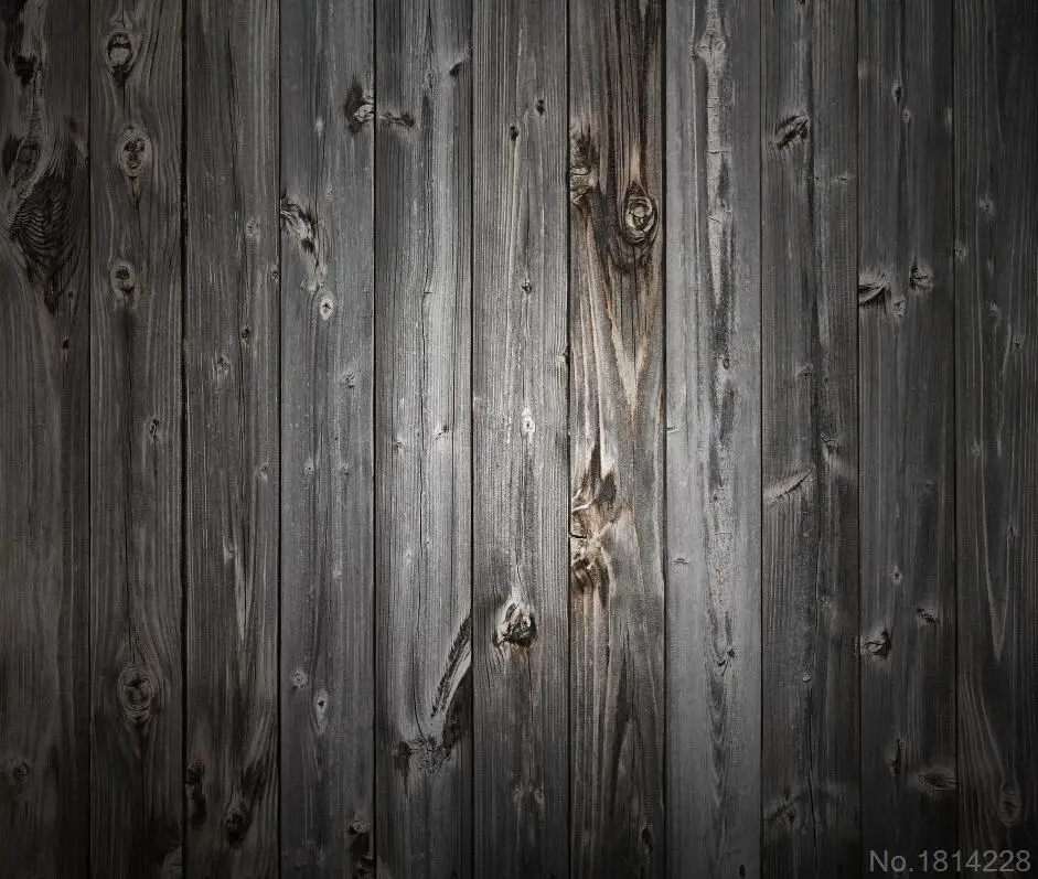 3x5FT Dim Grey Wooden Planks Dark Wood Texture Wall Custom 