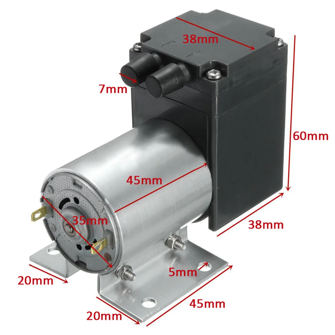 DC12V 6W Micro Air Vacuum Pump 12L/min 120kpa Negative Pressure Pump with Pipe For Home Appliances