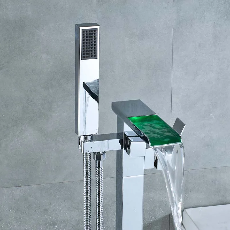 Смеситель для ванны хромированный со светодиодсветильник кой|faucet led|faucet showerfaucet led