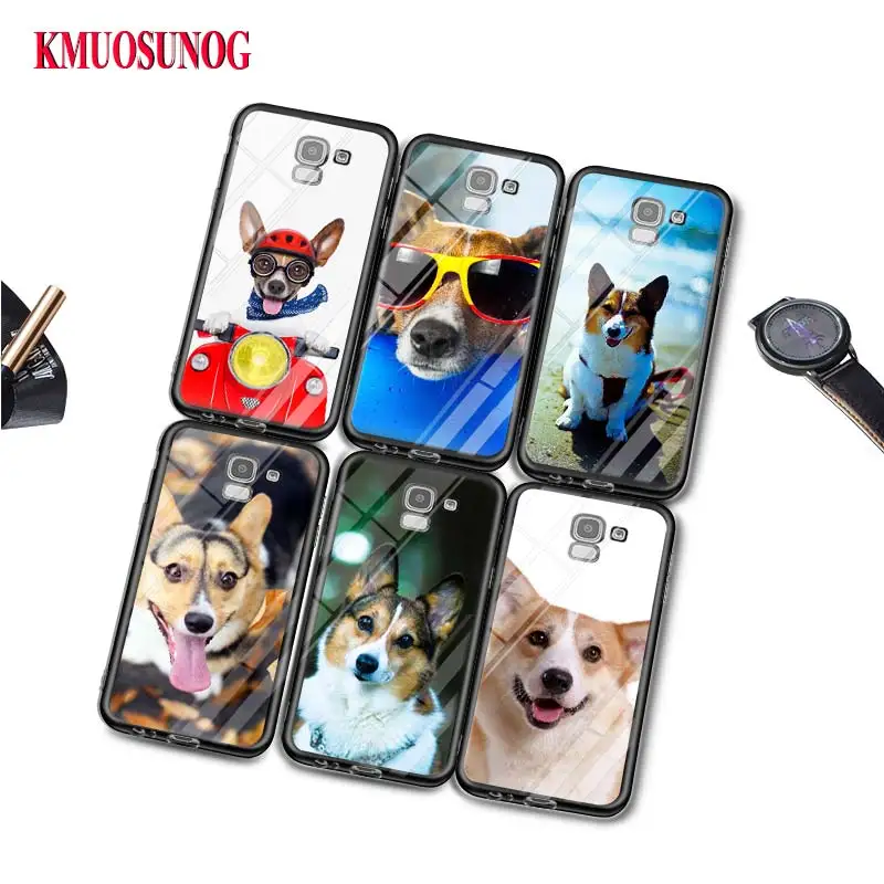 

Black Silicone Case Fashion Cute Corgi Dog for Samsung Galaxy j8 j7 j6 j5 j4 j3 Plus Prime 2018 2017 2016 Phone Bag Cover