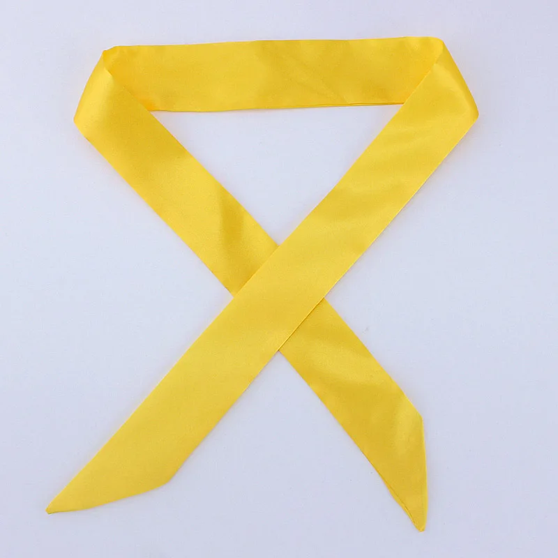 30 цветов, женский шарф, модный однотонный шарф, узкая маленькая лента на голову, шарф с ручкой для волос, роскошный брендовый декоративный галстук - Цвет: D81 Yellow