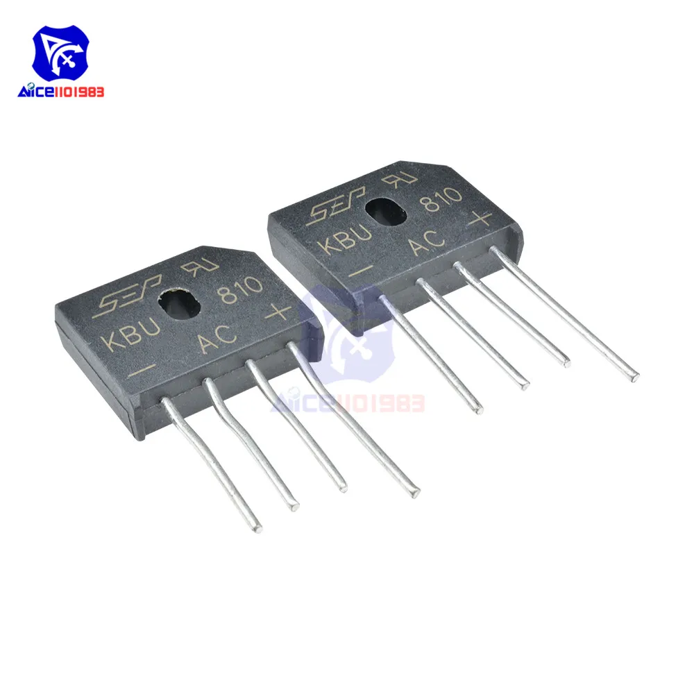 

5PCS/Lot Bridge Rectifier Diode KBU810 SIP-4 8A 1000V Single Phase Bridge Rectifier Original Integrated Circuit