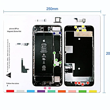 

1pc Magnetic Screw Pad with Screws Mapping,Haranges Design Magnetic Project Mat for iPhone8/iPhone 8plus
