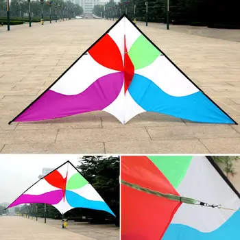 

Colorful Huge Delta Shaped Kite Single Line Flying Kite with 30m Flying Line Outdoor Beach Garden for Kids Adults