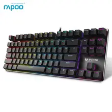 Rapoo механическая клавиатура V500 RGB светодиодный с подсветкой игровая клавиатура с полными клавишами программируемый анти-ореолы PC Gamer