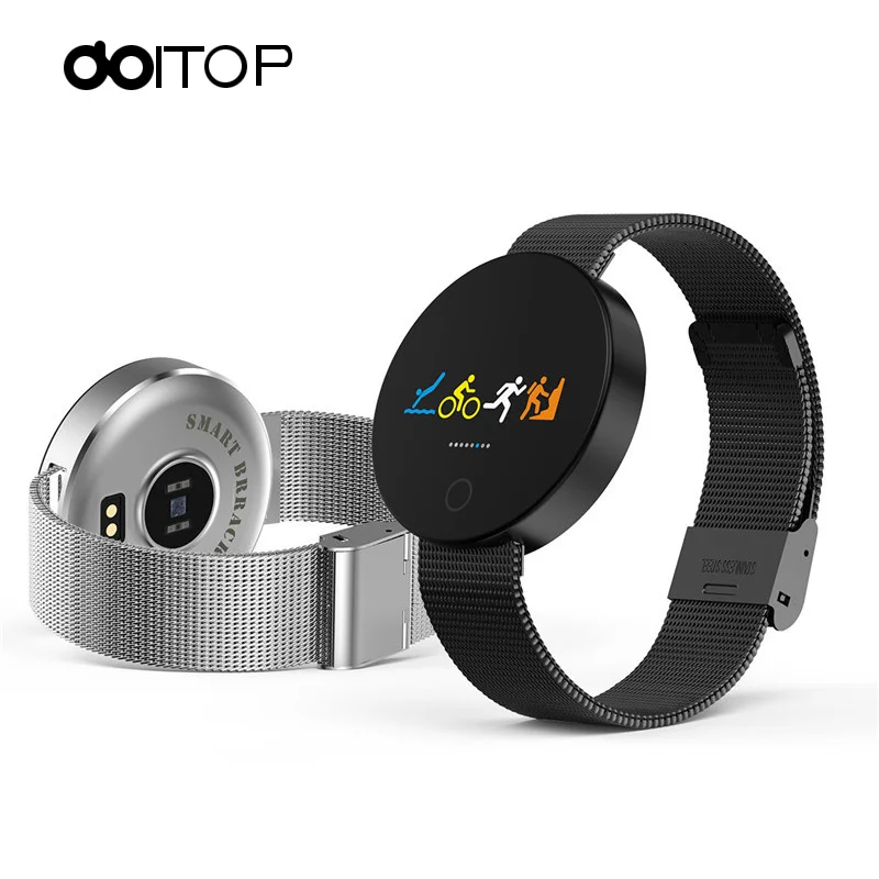 

DOITOP Smart Bracelet Heart Rate IP67 Waterproof Alloy Watch Smart Band Bluetooth 4.0 Smartwatch Clock Touch For Men Women B4