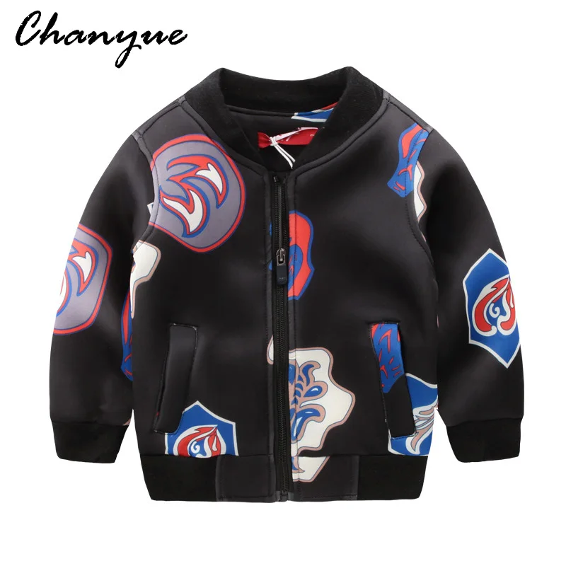 

Chanyue Jacket for Boys Coat 2018 Spring Pilot Cartoon jacket Children Thickening Cotton Outerwear Sweatshirts for Boys