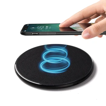

10W Fast Leather QI Wireless Charger for IPhone X XR XS Max 8 Plus Qi Quick Charge for Samsung Galaxy Note 9 8 S8 S9 Charging