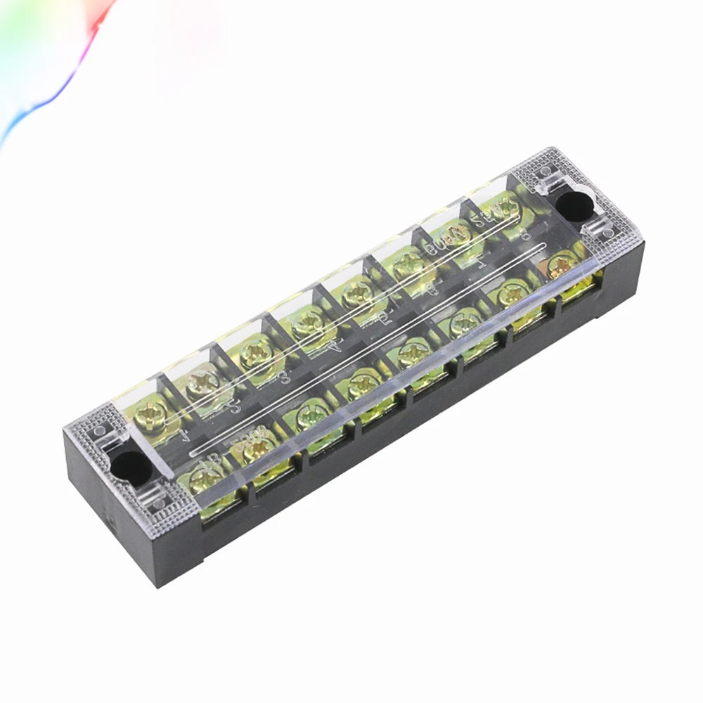 

25A 600V Dual Row Barrier Screw Terminal Block Wire Connector TB Series 8 Positions Ways Factory Wholesale TB-2508
