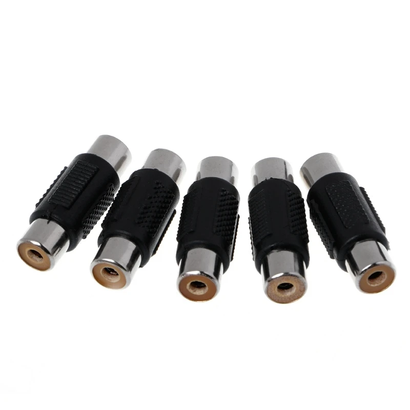 

5 Pcs RCA Female to RCA Female Audio Video Cable Jack Plug Adapter Connector