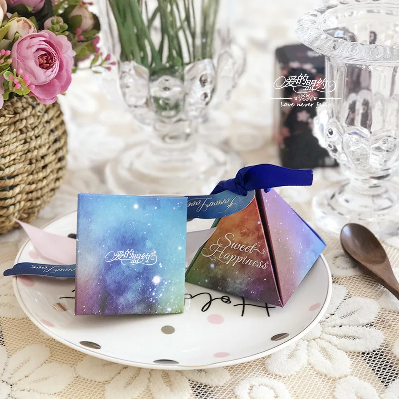 

European candy box new Personality carton wedding box starry sky gift box wholesale party valentine's day DIY gift box 50pcs/set