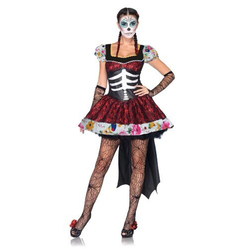 

Mexico Festival Masquerade Ghost Bridal Dresses Stage Performance Uniforms Horror Costumes Gothic Cosplay Masquerade Party Dress