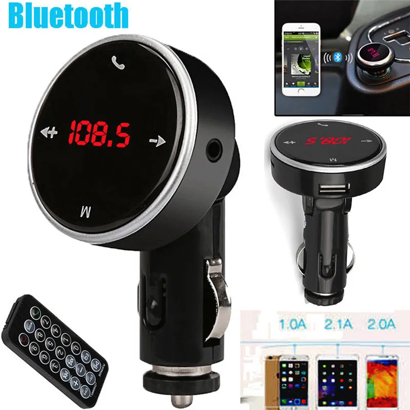 Портативный модулятор Автомобильный комплект MP3-плеер SD с дистанционным беспроводным Bluetooth ФМ-радио с ЖК-экраном автомобильный Стайлинг с микрофоном#253901
