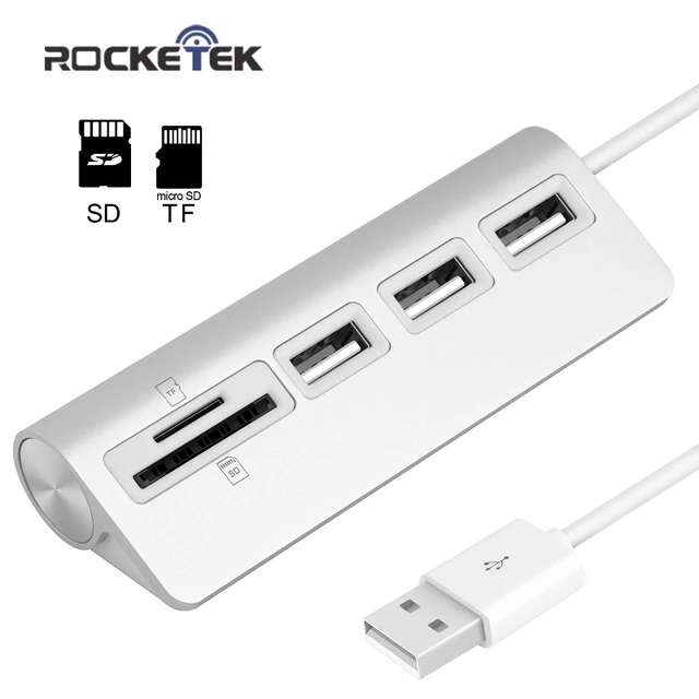 Best Offers Rocketek multi usb 2.0 hub 3 port adapter splitter Aluminum SD/TF Card Reader for MacBook Air computer laptop accessories Best Offers Rocketek multi usb 2.0 hub 3 port adapter splitter Aluminum SD/TF Card Reader for MacBook Air computer laptop accessories