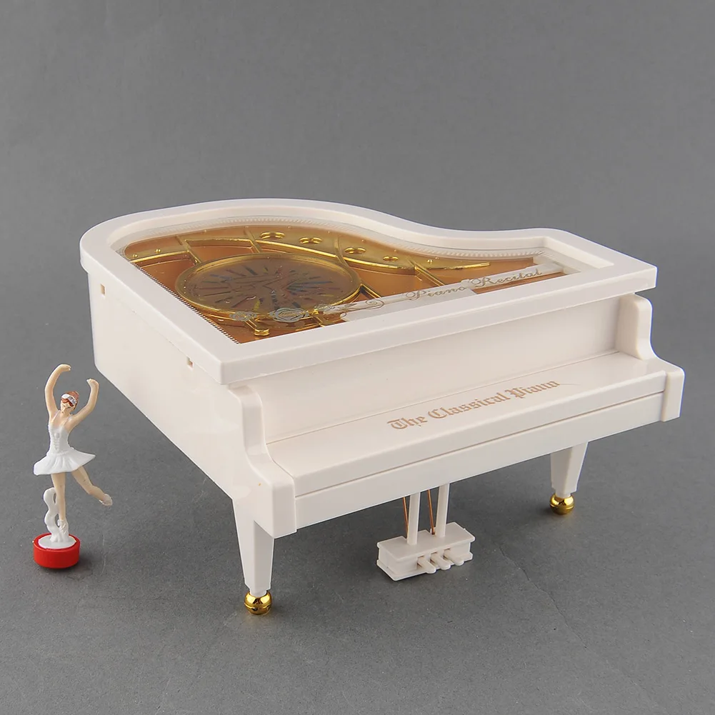 Regalo de San Valentín caja Musical de música para chica de Ballet Alicia bailarina de Piano Blanco