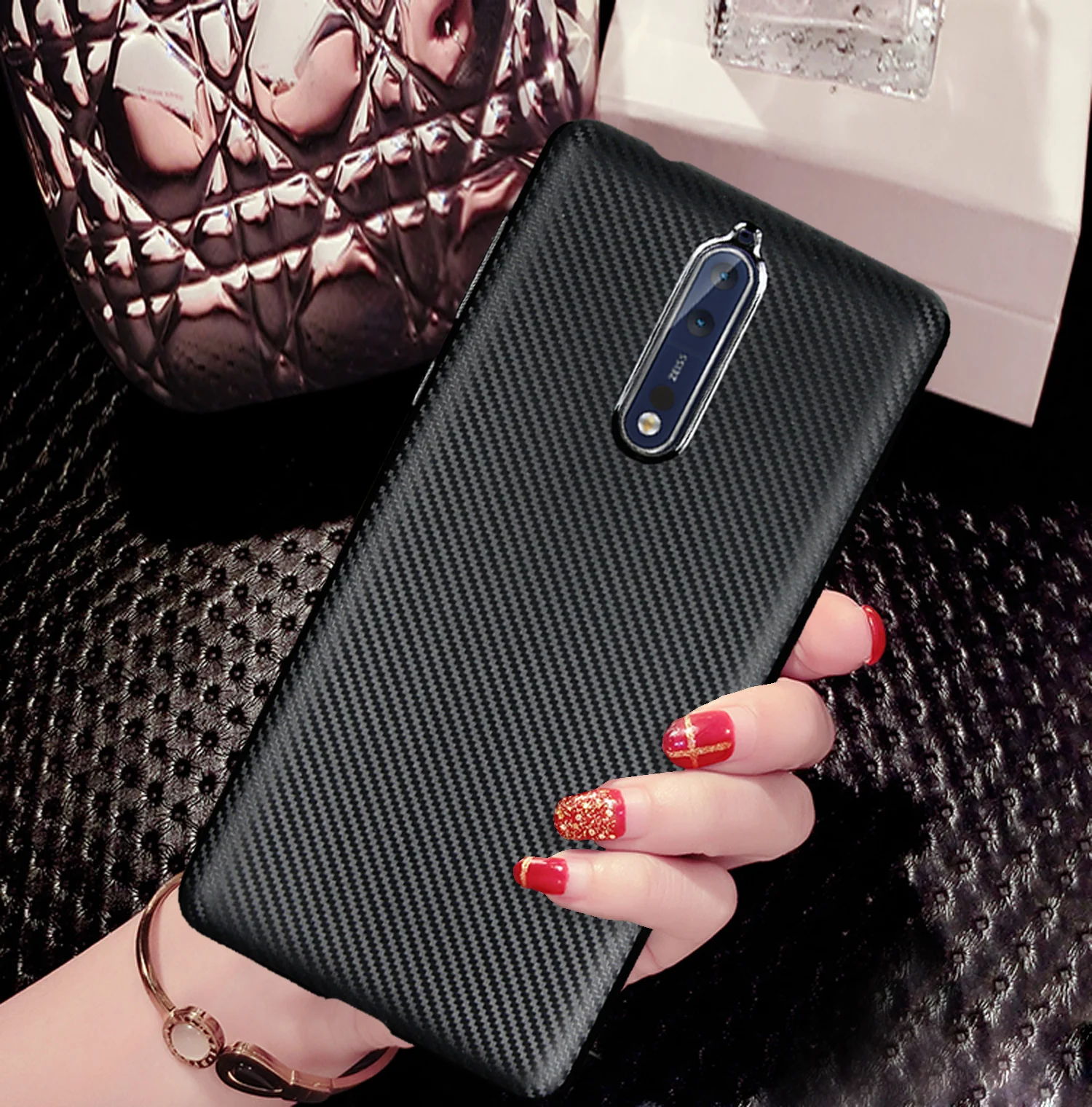 HATOLY For Fundas Nokia 8 Case for nokia 5.3&quot Ultra-thin Soft TPU Carbon Fiber Back Cover TA-1012 TA-1004 |
