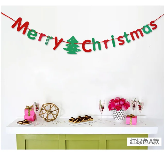 Letter decorations christmas pattern Merry Christmas Letters Pendant Christmas Tree Hanging Ornaments Crafts for Home Decor Supplier