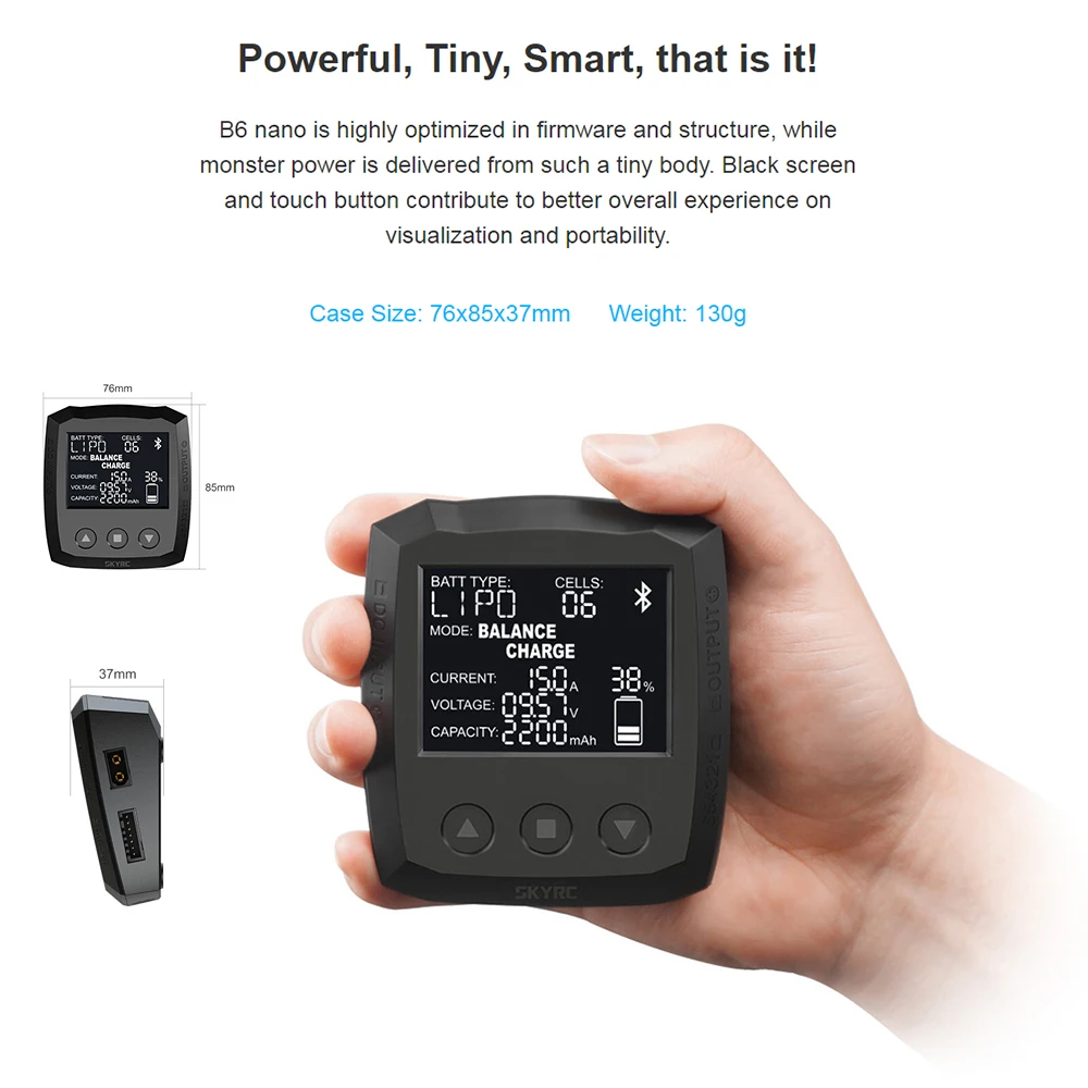 SKYRC RC Car Drone B6 nano Smart Balance Charger/Discharger APP Control for LiPo LiHV LiFe Lilon NiCd NiMH PB RC Boat Battery SKYRC RC Car Drone B6 nano Smart Balance Charger/Discharger APP Control for LiPo LiHV LiFe Lilon NiCd NiMH PB RC Boat Battery