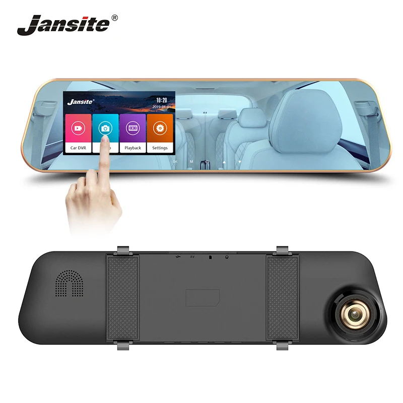 

Jansite 4.3" Touch Screen Car DVR Dual Lens Rear view cameras Video Recorder Rear Camera Mirror With Dash cam Automatic coverage