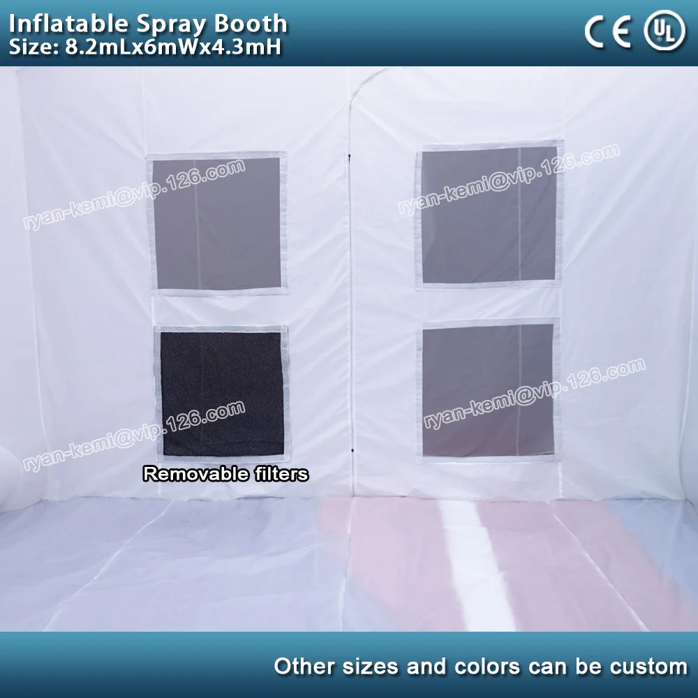 inside of inflatable spray paint booth
