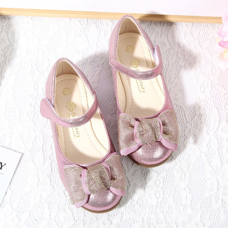 Sapatas da Mola das Crianças Qualidade da Moda Sapatos com Arco Rosa de Ouro Iyeal Crianças Lantejoulas Meninas Princesa Único Cores Opcional 6 Mamãe e Bebê