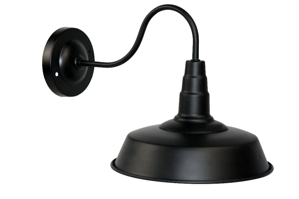 Dia26cm Retro vintage ancient painted black Vintage led wall lamps personalized umberlla black shade Antique wall light ZBD0070