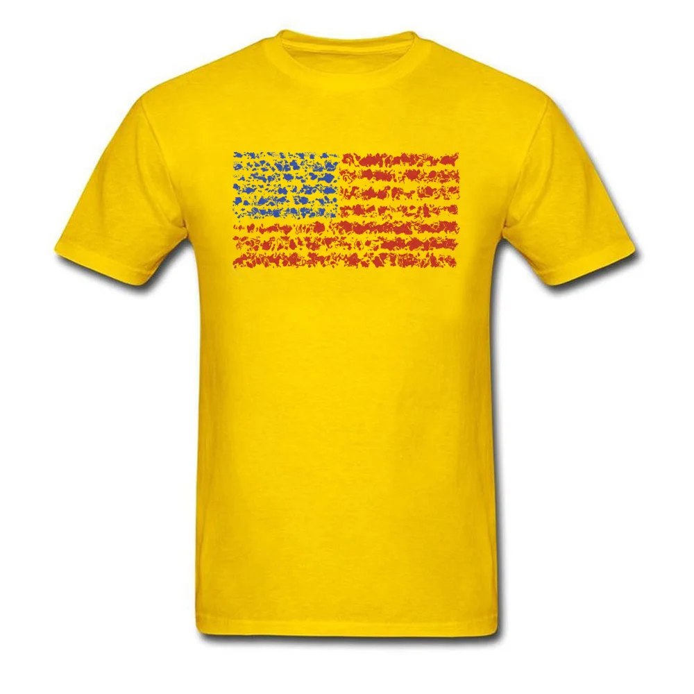 Funny usa flag Tops Shirts for Men 2018 New Fashion Summer/Autumn O-Neck 100% Cotton Short Sleeve T Shirts Normal Tops Shirt usa flag yellow