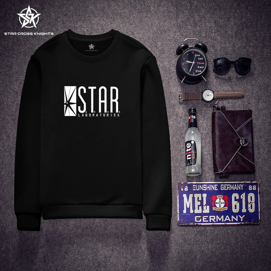 The Flash Sweatshirt Superman Series O neck Men Hoodies STAR S T A R Labs Detective