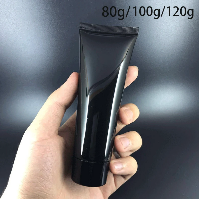 

80ml 100ml 120ml Black Plastic Make up Soft Bottle Cosmetic Facial Cleanser Hand Cream Packing Squeeze Tube Free Shipping
