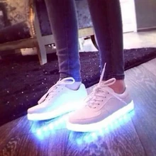 2016 New 7 Colors Luminous Led Light Shoe Men Fashion USB Rechargeable Light Led Shoes For Adults Casual Shoes Size 35-46