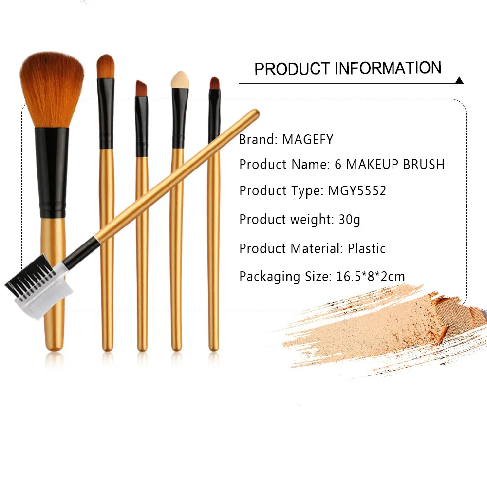 6PCS Make Up Foundation Professional Eyebrow Makeup Brushes Set 6PCS Make Up Foundation Professional Eyebrow Makeup Brushes Set