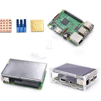 

4 in 1 Kit Raspberry Pi 3 Model B Board with 3.5''TFT Raspberry LCD Touch Screen Display + Acrylic Case + Heat sinks