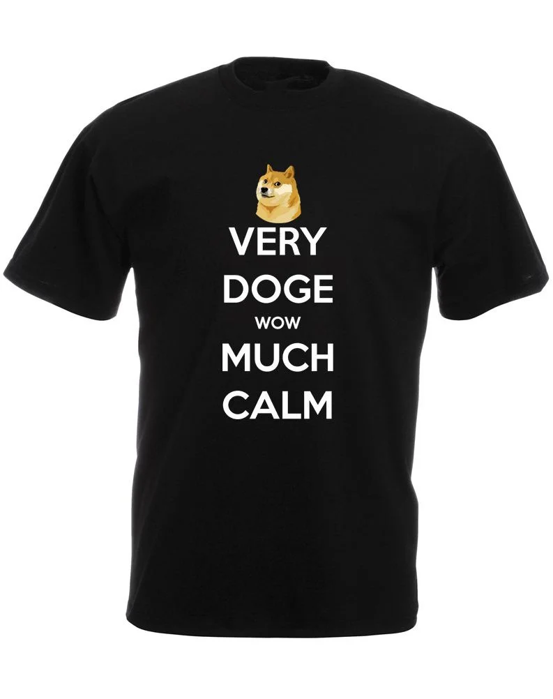 

T Shirts For Sale Short Sleeve Men Top Very Doge Wow Much Calm Erwachsene Bedrucktes Crew Neck T Shirt