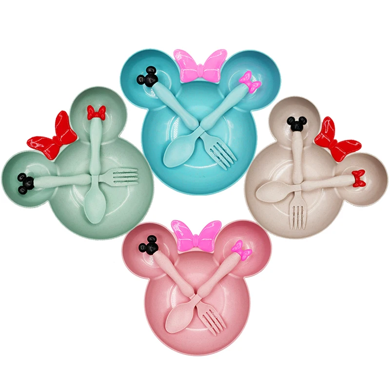 Wheat Straw Bowl Children Cartoon Tableware Set Baby Dinner Plate Baby Training Bowl Spoon Fork for Kids Without Box Wheat Straw Bowl Children Cartoon Tableware Set Baby Dinner Plate Baby Training Bowl Spoon Fork for Kids Without Box
