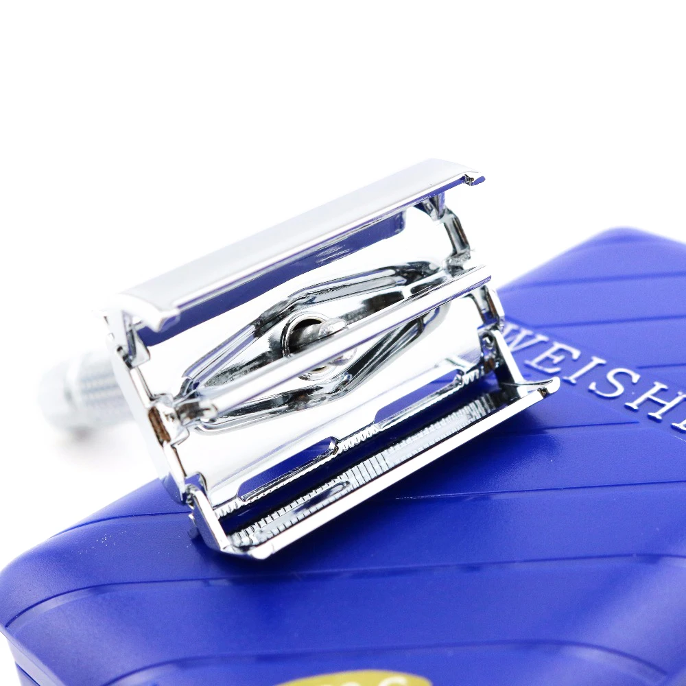 Безопасная бритва WEISHI Butterfly бритвенный станок 9306 G серебристый дорожный бокс