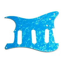 Nuevo 3ply Guitarras luz azul Placa de rasguño de pickguard para Fender Strat partes perla