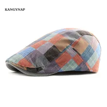 [KAGYNAP] Мужские береты кепки s летняя мода ретро Женская плоская кепка сетки береты на открытом воздухе повседневная шляпа для отца хлопок мужчины s Peaked cap s