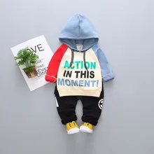 Демисезонный детская одежда для девочек и мальчиков худи для малышей Брюки 2 шт./компл. наряд для малышей, Спортивная повседневная одежда спортивные костюмы