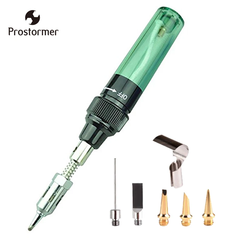 

Prostormer Gas Electronics Soldering Iron Pen 1300 Degree Gas Cordless Welding DIY Gun Torch Tip Tool Transp Soldering iron