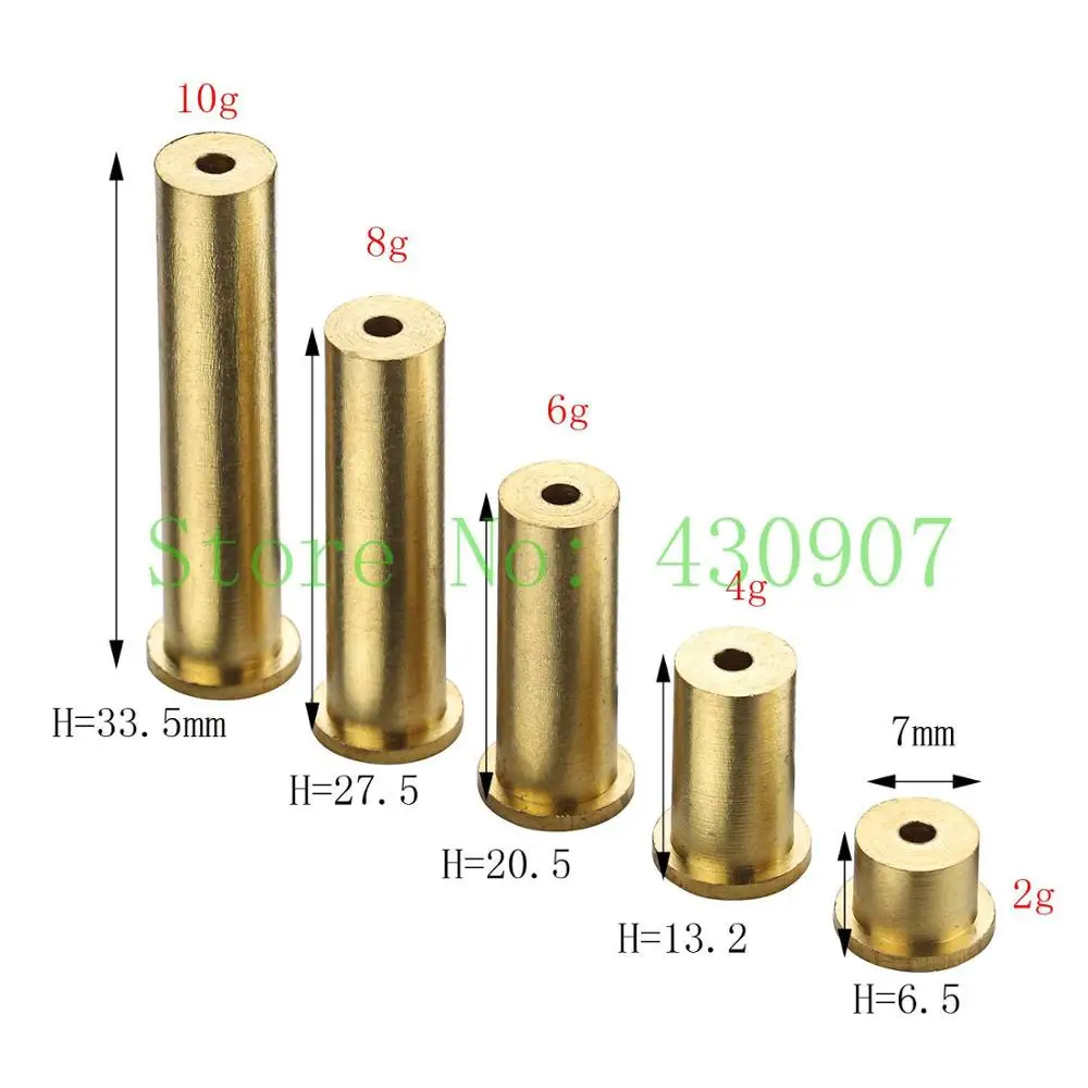 5 шт./компл. Гольф латунная заглушка Вес для углеродная ручка клюшки для гольфа подходит 0,335 0,350 0,355 0,370 2g/4g/6g/8g/10g Диаметр 7 мм - Цвет: 5pcs 10g